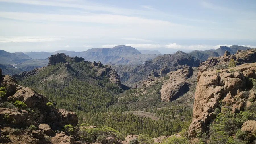 Mountain panorama with several peaks